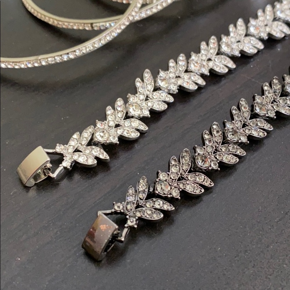 Nwot Silver 6 Bundle Bracelets - image 4